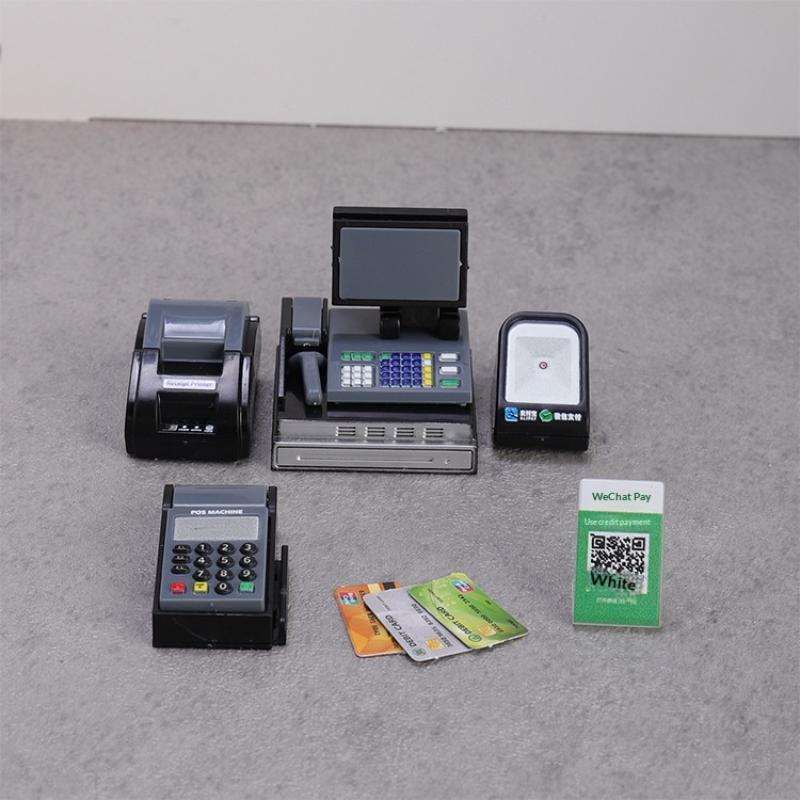 Toy Cash Register - Mini-Supermarkt-Kassensystem & POS-Maschinen-Set, Sammlerfiguren-Set, Heim- und