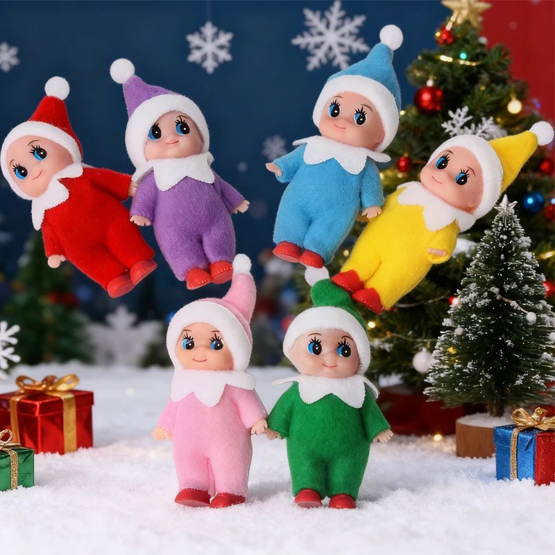 Kids Toys Xmas - Bunte Weihnachts-Baby-Elfenpuppe - Weihnachts-Baby-Jungen- und -Mädchen-Elfenpuppen