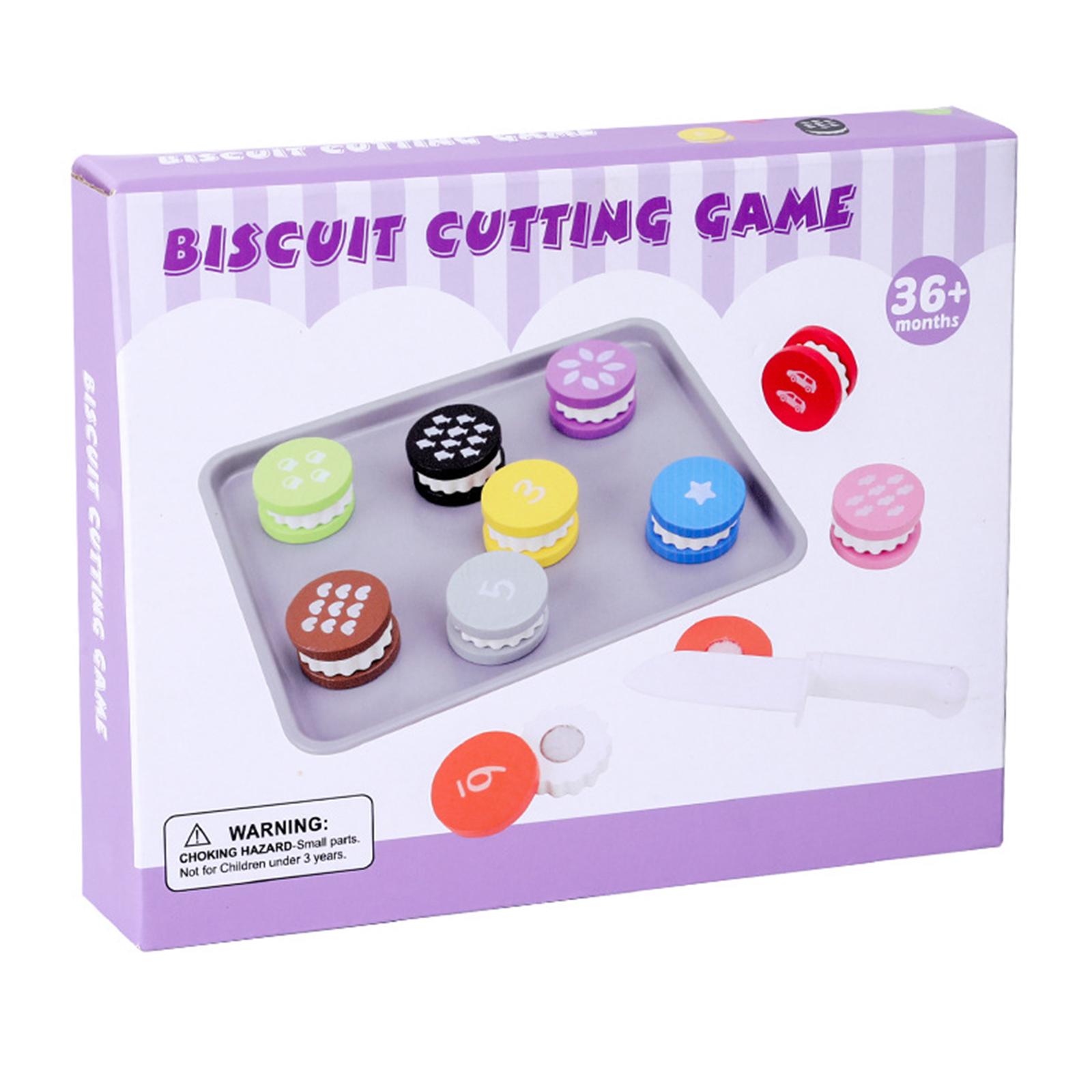 Kids Toys Kitchen Set - Holzspielzeug-Essensset mit Keksen für Kinder, Küchen-Rollenspielset,