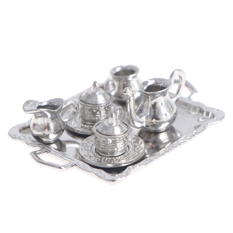 Kids Toys Kitchen Set - 10 teile/satz 1/12 Puppenhaus Miniatur Silber