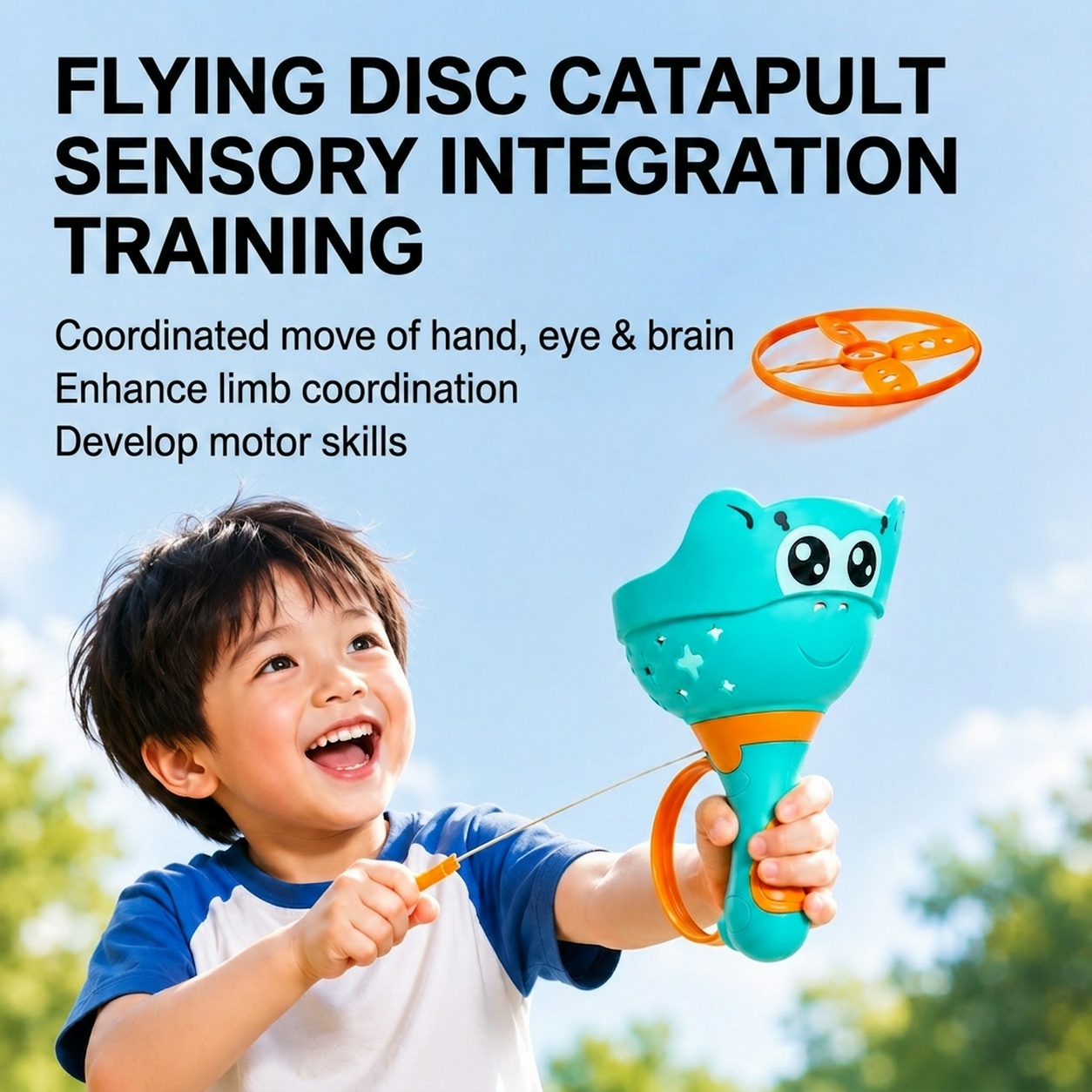 Catapult Launcher Toy - Mquduo Flugscheiben-Katapult-Spielzeug für Kinder, Zieh-und-Fliege-Outdoor-Sportspiel, Hand-Augen-Koordinationstraining-Spielzeug