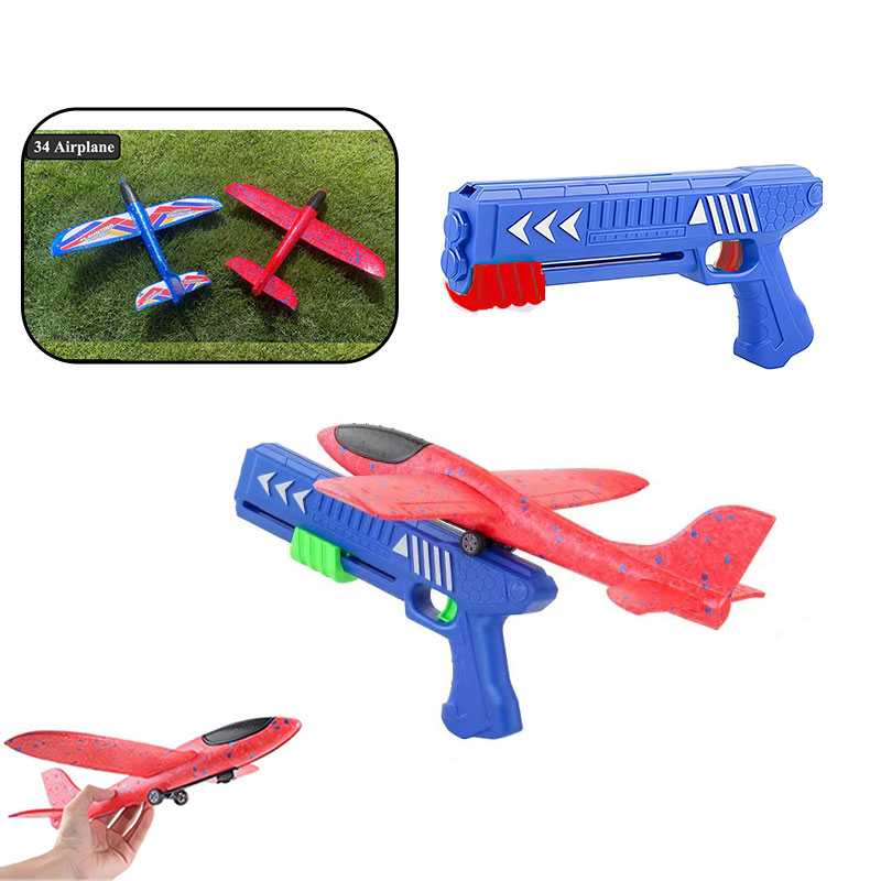 Catapult Launcher Toy - HH Kids 24/34cm Schaumstoff-Flugzeug-Werfer Outdoor-Spielzeug für