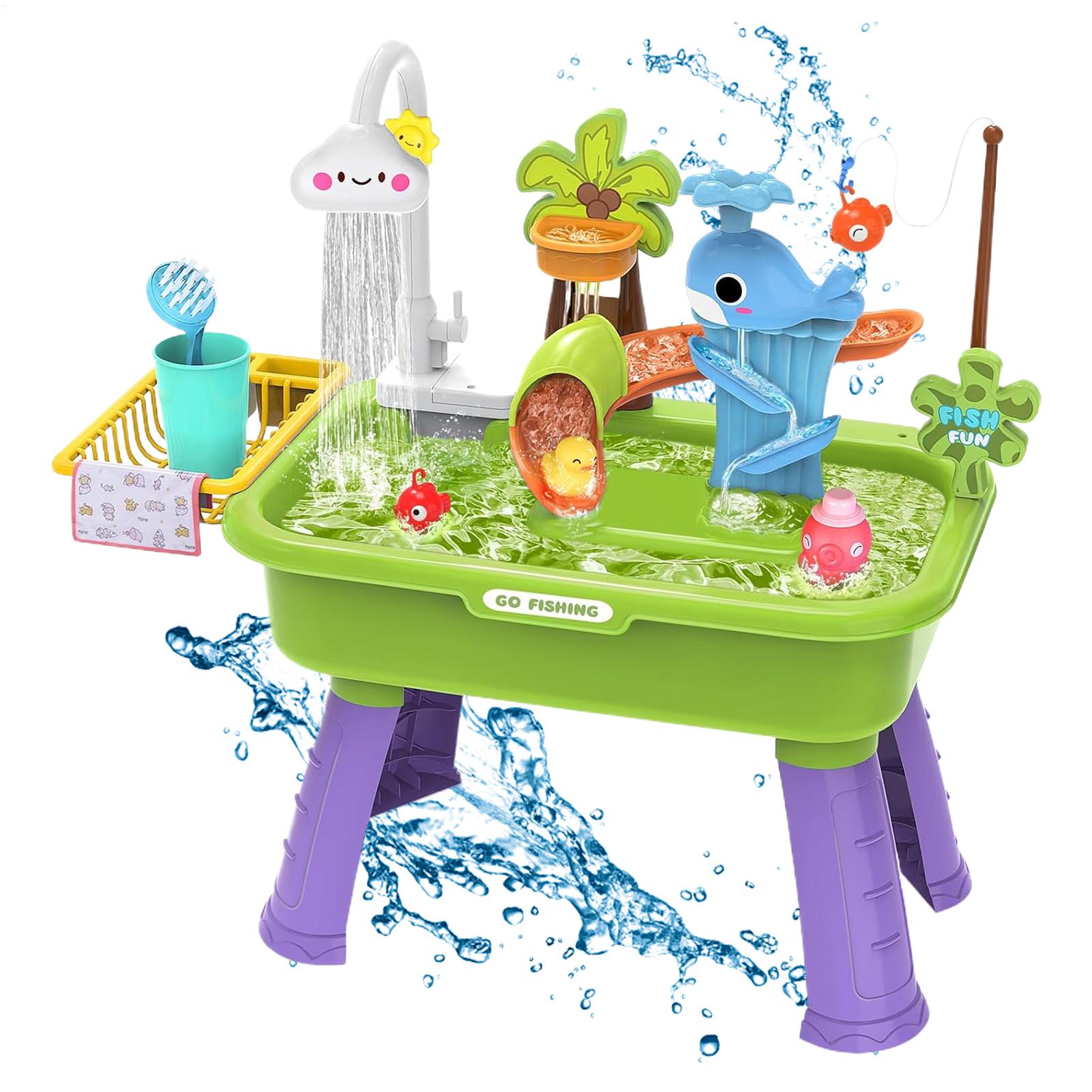 Kids Toys Kitchen Set - Elektrisches Spielwaschbecken für Kinder mit fließendem